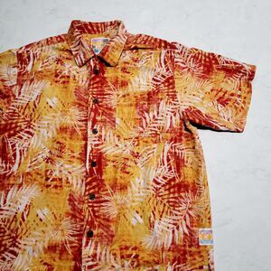 Margaritaville It's 5 O'clock Somewhere 100% Silk Hawaiian Floral Shirt NWOT